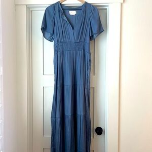 Anthropologie Slate Blue Maxi Dress